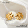 Wholesale Women's Geometric Fourleaf Clover Stainless Steel 18K Gold Electroplated Earrings Fashion Jewelry