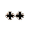 Wholesale Women's Geometric Fourleaf Clover Titanium Steel Diamond Crystal Earrings Trendy Jewelry