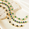 Wholesale Women's Geometric Fourleaf Clover Zircon Copper Bracelet Luxury Minimalist Design