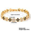 Wholesale Women's Geometric Fourleaf Clover Zircon Copper Bracelet Luxury Minimalist Design