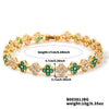 Wholesale Women's Geometric Fourleaf Clover Zircon Copper Bracelet Luxury Minimalist Design