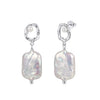 Wholesale Women's Geometric Freshwater Pearl And Zirconia 925 Silver Earrings