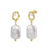 Wholesale Women's Geometric Freshwater Pearl And Zirconia 925 Silver Earrings