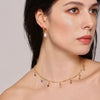Wholesale Women's Geometric Freshwater Pearl Necklace Handmade With Titanium Steel And Zircon Electroplating