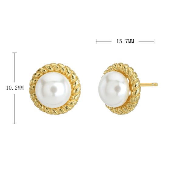 Wholesale Women's Geometric Freshwater Pearl S925 Sterling Silver Earrings
