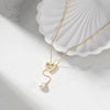 Wholesale Women's Geometric Freshwater Pearl 925 Silver Electroplated Cross Chain Heart Necklace