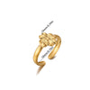 Wholesale Women's Geometric Fruit Stainless Steel Ring Inlaid With 18K Gold Light Luxury Style Accessories