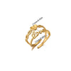Wholesale Women's Geometric Fruit Stainless Steel Ring Inlaid With 18K Gold Light Luxury Style Accessories