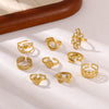 Wholesale Women's Geometric Fruit Stainless Steel Ring Inlaid With 18K Gold Light Luxury Style Accessories