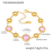 Wholesale Women's Geometric Glass Stone Stainless Steel Goldplated Stitching Bracelet Hand Jewelry