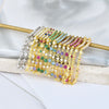 Wholesale Women's Geometric Gold Inlaid Silver Needle And Copper Earring With Double Ring Ear Buckle
