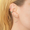 Wholesale Women's Geometric Gold Inlaid Silver Needle And Copper Earring With Double Ring Ear Buckle