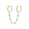 Wholesale Women's Geometric Gold Inlaid Silver Needle And Copper Earring With Double Ring Ear Buckle