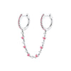 Wholesale Women's Geometric Gold Inlaid Silver Needle And Copper Earring With Double Ring Ear Buckle