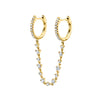 Wholesale Women's Geometric Gold Inlaid Silver Needle And Copper Earring With Double Ring Ear Buckle