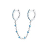 Wholesale Women's Geometric Gold Inlaid Silver Needle And Copper Earring With Double Ring Ear Buckle