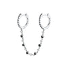 Wholesale Women's Geometric Gold Inlaid Silver Needle And Copper Earring With Double Ring Ear Buckle