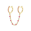 Wholesale Women's Geometric Gold Inlaid Silver Needle And Copper Earring With Double Ring Ear Buckle