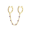 Wholesale Women's Geometric Gold Inlaid Silver Needle And Copper Earring With Double Ring Ear Buckle