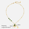 Wholesale Women's Geometric Gold Inlaid Titanium Steel Fan Pendant Necklace With Ochain