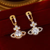 Wholesale Women's Geometric Gold Plated Copper Earrings Light Luxury Style