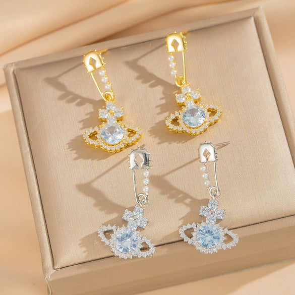 Wholesale Women's Geometric Gold Plated Copper Earrings Light Luxury Style