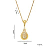 Wholesale Women's Geometric Gold Plated Copper Fanshaped Pendant Necklace With O Word Chain Light Luxury Style