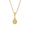 Wholesale Women's Geometric Gold Plated Copper Fanshaped Pendant Necklace With O Word Chain Light Luxury Style