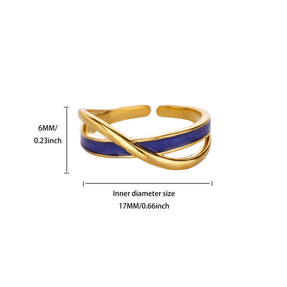 Wholesale Women's Geometric Gold Plated Copper Zircon Open Ring In Ins Style
