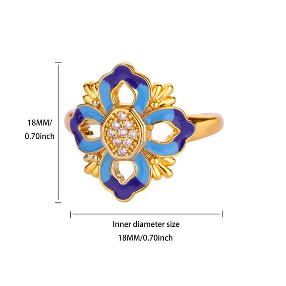 Wholesale Women's Geometric Gold Plated Copper Zircon Open Ring In Ins Style