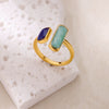 Wholesale Women's Geometric Gold Plated Copper Zircon Open Ring In Ins Style