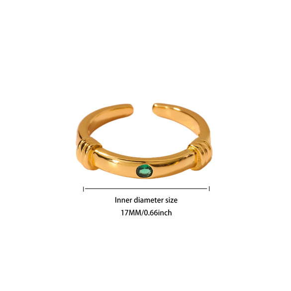 Wholesale Women's Geometric Gold Plated Copper Zircon Open Ring In Ins Style
