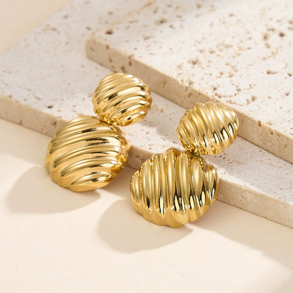 Wholesale Women's Geometric Gold Plated Earrings With Original Design