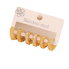Wholesale Women's Geometric Gold Plated Rhinestone Plain Hoop Titanium Steel And Stainless Steel Earrings
