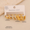 Wholesale Women's Geometric Gold Plated Rhinestone Plain Hoop Titanium Steel And Stainless Steel Earrings