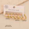 Wholesale Women's Geometric Gold Plated Rhinestone Plain Hoop Titanium Steel And Stainless Steel Earrings