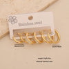 Wholesale Women's Geometric Gold Plated Rhinestone Plain Hoop Titanium Steel And Stainless Steel Earrings