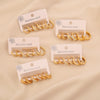 Wholesale Women's Geometric Gold Plated Rhinestone Plain Hoop Titanium Steel And Stainless Steel Earrings