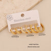 Wholesale Women's Geometric Gold Plated Rhinestone Plain Hoop Titanium Steel And Stainless Steel Earrings