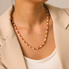 Wholesale Women's Geometric Gold Plated Stainless Steel Bead Chain Necklace