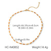 Wholesale Women's Geometric Gold Plated Stainless Steel Bead Chain Necklace