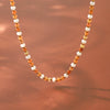 Wholesale Women's Geometric Gold Plated Stainless Steel Bead Chain Necklace