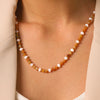 Wholesale Women's Geometric Gold Plated Stainless Steel Bead Chain Necklace