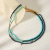 Wholesale Women's Geometric Gold Plated Stainless Steel Beaded Layered Necklace With Snake Chain