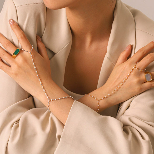 Wholesale Women's Geometric Gold Plated Stainless Steel Bracelet Fashionable Ins Style Minimalist Jewelry