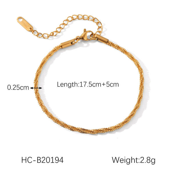 Wholesale Women's Geometric Gold Plated Stainless Steel Bracelet In Ins Style