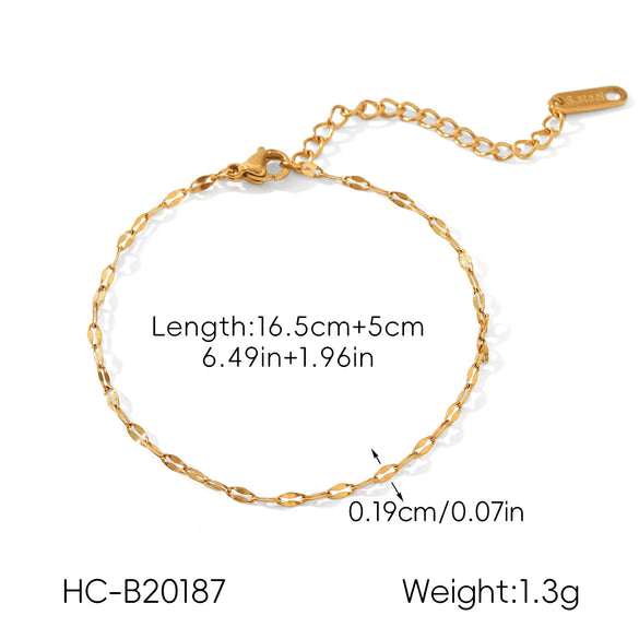Wholesale Women's Geometric Gold Plated Stainless Steel Bracelet In Ins Style