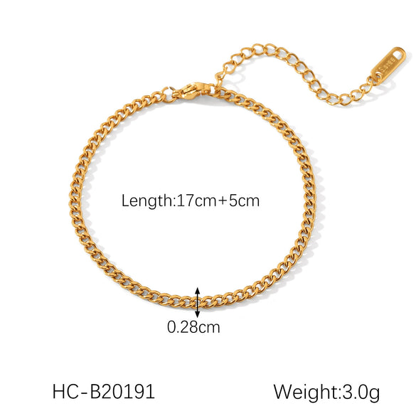 Wholesale Women's Geometric Gold Plated Stainless Steel Bracelet In Ins Style