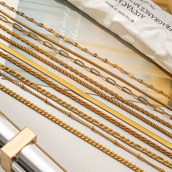 Wholesale Women's Geometric Gold Plated Stainless Steel Bracelet In Ins Style