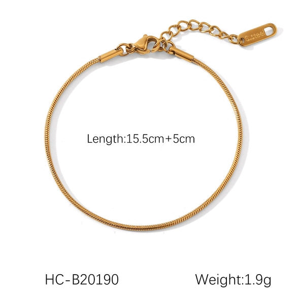 Wholesale Women's Geometric Gold Plated Stainless Steel Bracelet In Ins Style